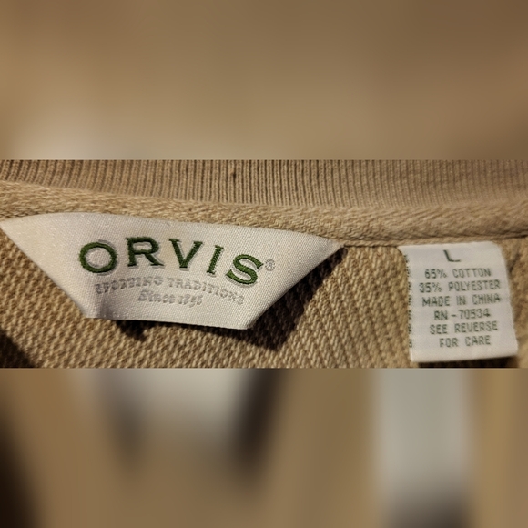 Men's Orvis Sweater with patches on elbows - Picture 3 of 3